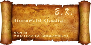 Bienenfeld Klaudia névjegykártya