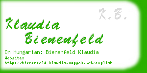 klaudia bienenfeld business card